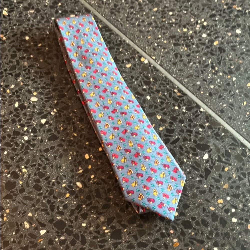 Hermes Silk Tie With Horses